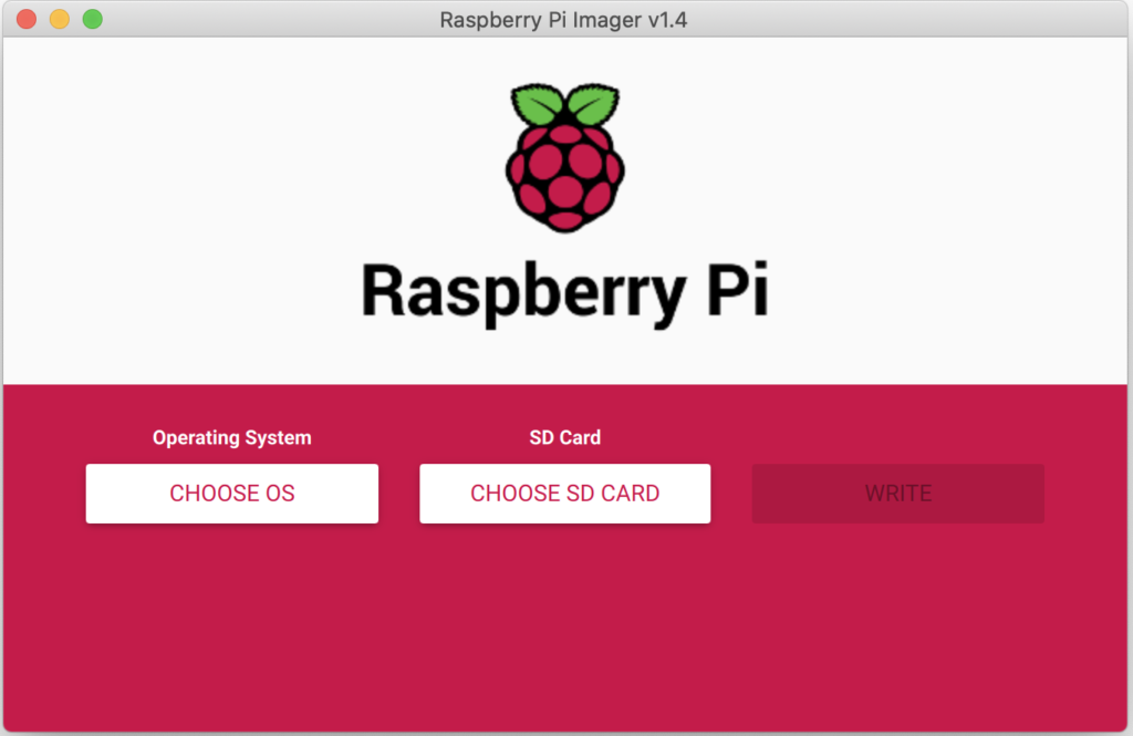 Raspberry Pi Imager起動